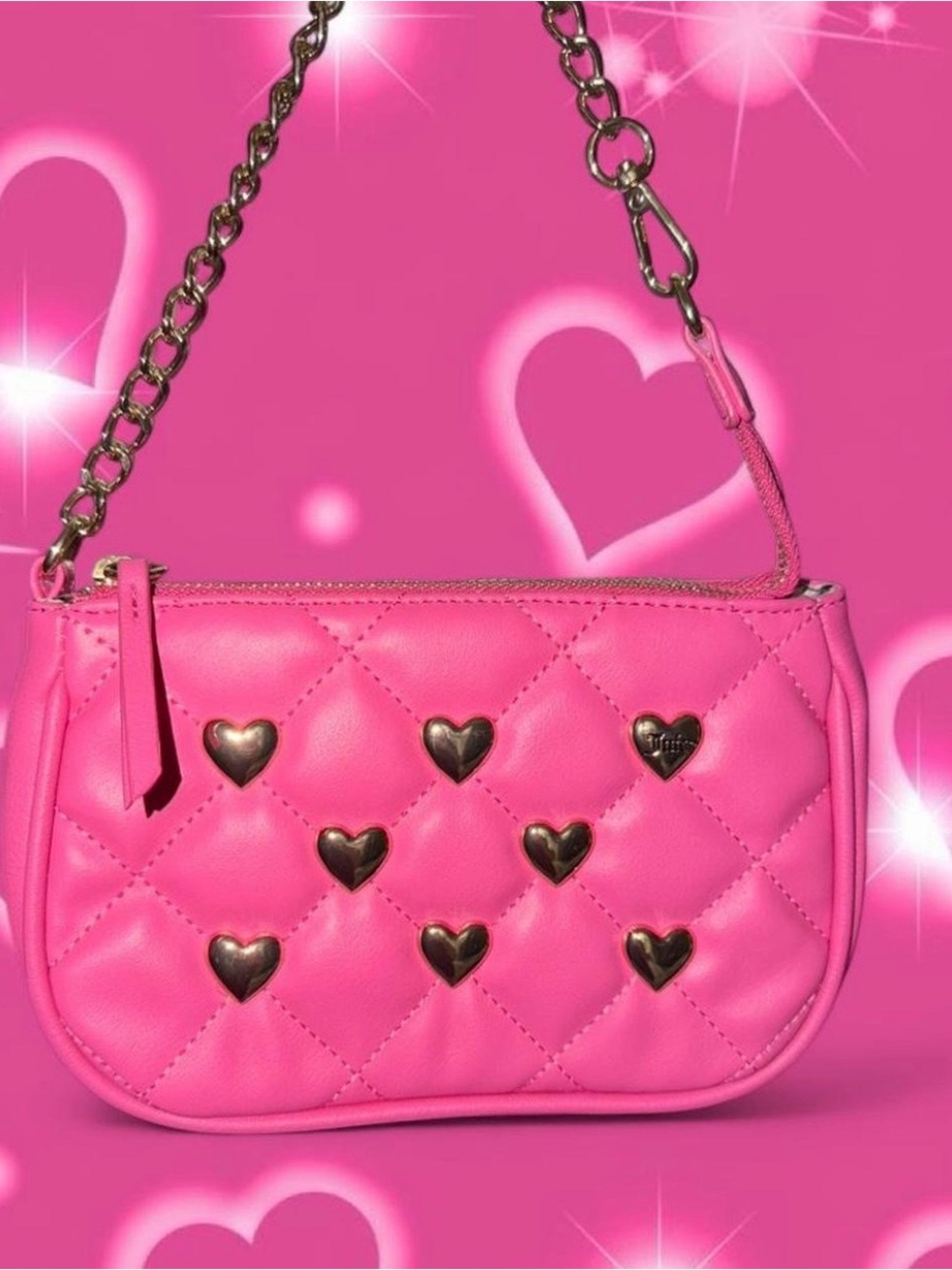 Juicy couture mini Pink Quilted Heart Accent Shoulder Bag